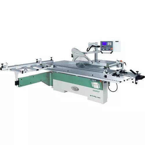 Grizzly G0853 14" 10 HP 3-Phase Sliding Table Saw with DRO and CNC Fence