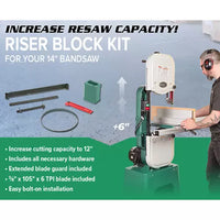 Image showing how the kit increases the capacity of your bandsaw