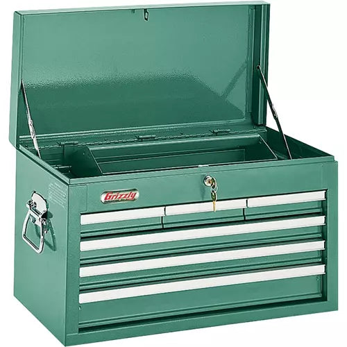 The Grizzly H0838 6-Drawer Top Tool Chest with Ball Bearing Slides
