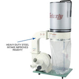 Grizzly G0548ZP 2 HP Canister Dust Collector with Aluminum Impeller Polar Bear Series