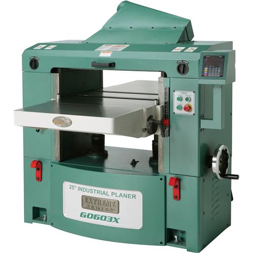 Grizzly G0603X 25" 15 HP 3-Phase Extreme-Series Planer with a Helical Cutterhead