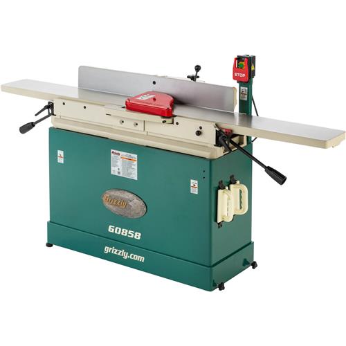 Grizzly G0858 8" x 76" Parallelogram Jointer with Helical Cutterhead & Mobile Base