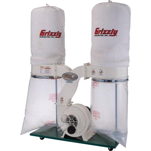 Grizzly G1030Z2P 3 HP Dust Collector with Aluminum Impeller