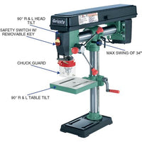 Grizzly G7945 34" Benchtop Radial Drill Press