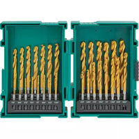 The T33841 M2 HSS TiN-Coated Quick-Release Hex Shank Drill Bit Set, 29 Pc.