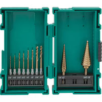 The T33846 M35 HSS Cobalt Quick-Release Hex Shank Step Drill and Drill Bit Set, 10 Pc.
